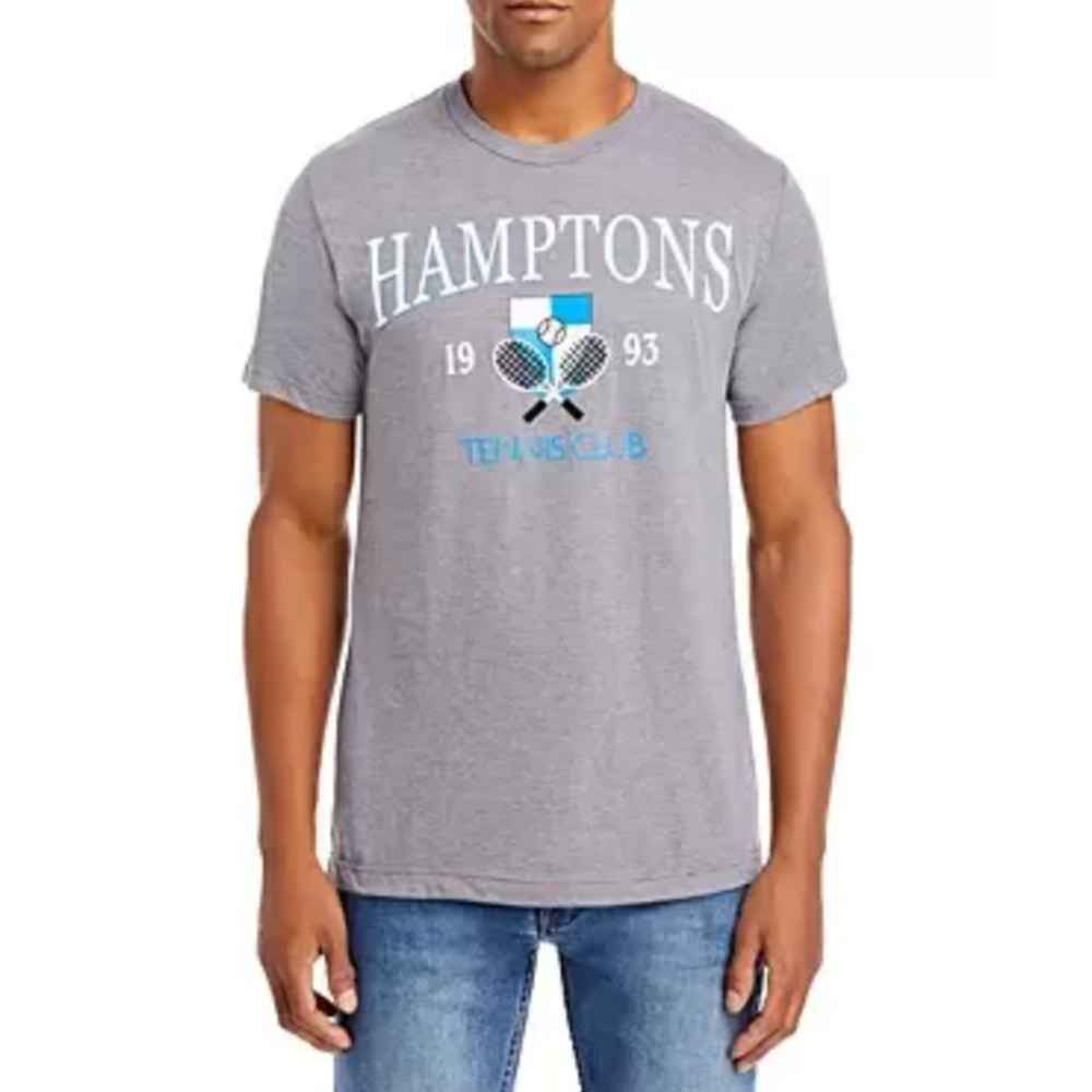 Philcos Hamptons Tennis Club Crew neck Tee Gray Size L 8207